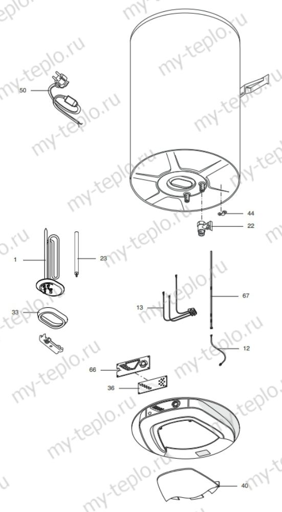 Запчасти для Ariston ABS SLV PW 80 V SLIM : схема Запчасти Ariston ABS SLV PW 80 V SLIM купить в Орле
